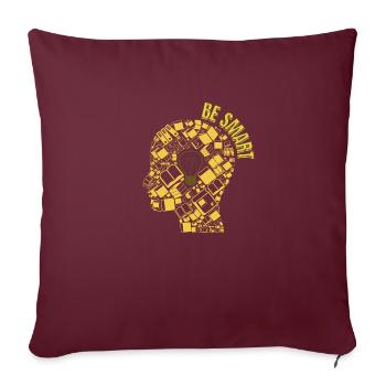 Soyez malin - Housse de coussin décorative 45 x 45 cm - bordeaux - Devant
