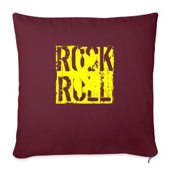 Musique, Rétro, Heavy Metal, Hard Rock, Punk, Vinyle, Pop - Housse de coussin décorative 45 x 45 cm - bordeaux - Devant