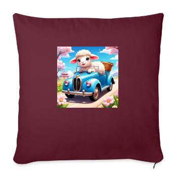 Automobiliste Sweet Lamb - Housse de coussin décorative 45 x 45 cm - bordeaux - Devant