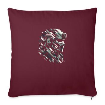Guerrier méca monochrome - Housse de coussin décorative 45 x 45 cm - bordeaux - Devant