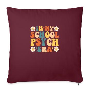 In meiner Schule Psych Ära Retro Schulpsychologe - Sofakissenbezug 45 x 45 cm - Burgunderrot - Vorne