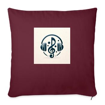 Élégance mélodique - Housse de coussin décorative 45 x 45 cm - bordeaux - Devant
