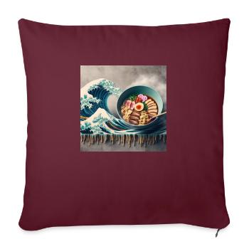 Mon bol de ramen - Housse de coussin décorative 45 x 45 cm - bordeaux - Devant