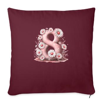 N ° 8 eit numérique fond numéro vecteur signe tal - Housse de coussin décorative 45 x 45 cm - bordeaux - Devant