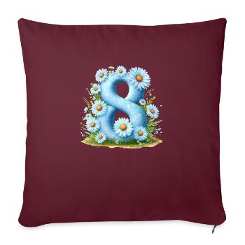 N ° 8 eit numérique fond numéro vecteur signe tal - Housse de coussin décorative 45 x 45 cm - bordeaux - Devant