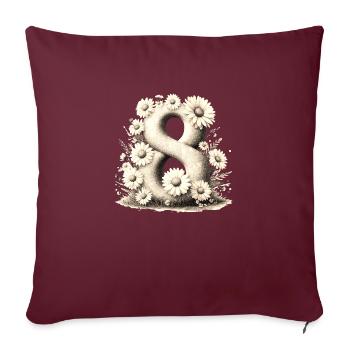 N ° 8 eit numérique fond numéro vecteur signe tal - Housse de coussin décorative 45 x 45 cm - bordeaux - Devant