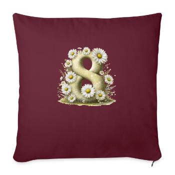 N ° 8 eit numérique fond numéro vecteur signe tal - Housse de coussin décorative 45 x 45 cm - bordeaux - Devant