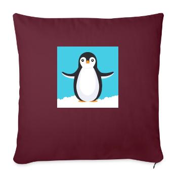 Cartoon Penguin - Sofa pillowcase 17,3'' x 17,3'' (45 x 45 cm) - burgundy - Front