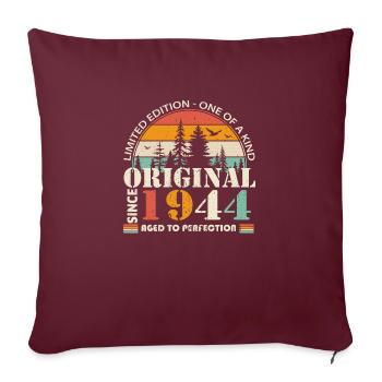 1944 : Légende vintage pour le 80e anniversaire - Housse de coussin décorative 45 x 45 cm - bordeaux - Devant
