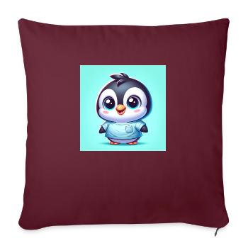 Penguins one - Sofa pillowcase 17,3'' x 17,3'' (45 x 45 cm) - burgundy - Front