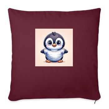 Penguins two - Sofa pillowcase 17,3'' x 17,3'' (45 x 45 cm) - burgundy - Front