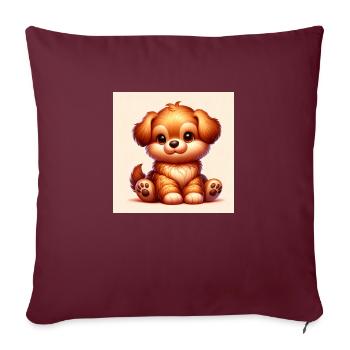 Chiot - Housse de coussin décorative 45 x 45 cm - bordeaux - Devant