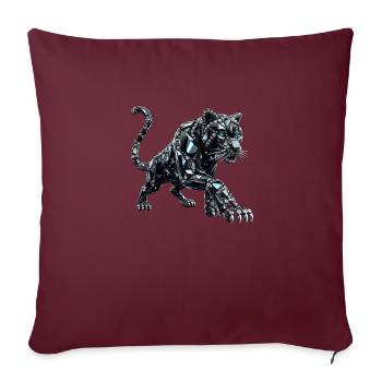 Chat Chat Cristal Noir - Housse de coussin décorative 45 x 45 cm - bordeaux - Devant