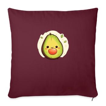 Glückliche Avocado mit Kern - Sofakissenbezug 45 x 45 cm - Burgunderrot - Vorne