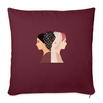 Les trois femmes - Housse de coussin décorative 45 x 45 cm - bordeaux - Devant