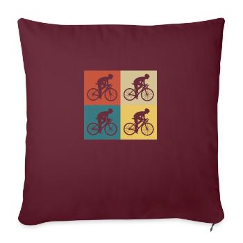 vélo vintage rétro - Housse de coussin décorative 45 x 45 cm - bordeaux - Devant