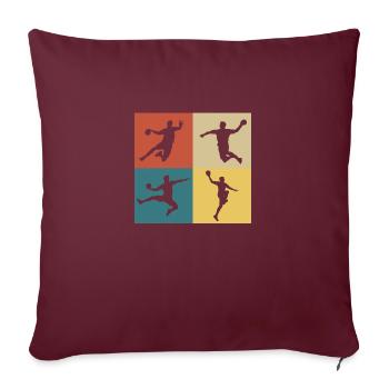 handball vintage rétro - Housse de coussin décorative 45 x 45 cm - bordeaux - Devant