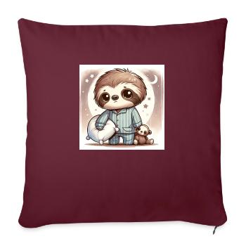 Paresseux fatigué - Housse de coussin décorative 45 x 45 cm - bordeaux - Devant