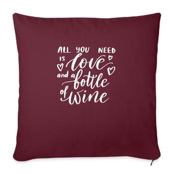 Vin - Housse de coussin décorative 45 x 45 cm - bordeaux - Devant
