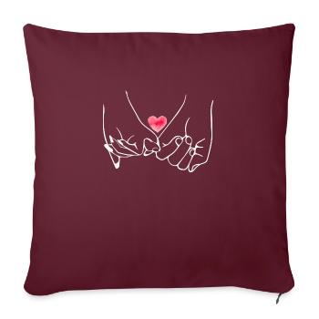 Hold hands - Sofa pillowcase 17,3'' x 17,3'' (45 x 45 cm) - burgundy - Front