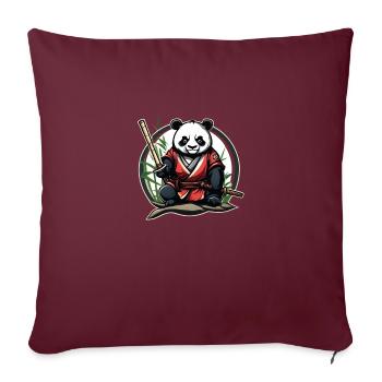 Samurai Panda in seinem Garten - Sofakissenbezug 45 x 45 cm - Burgunderrot - Vorne