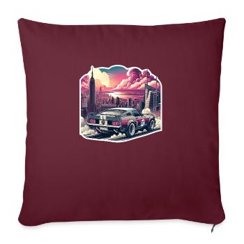 voiture vintage americaine et sportive - Housse de coussin décorative 45 x 45 cm - bordeaux - Devant