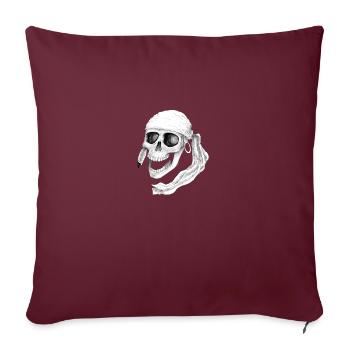 Crâne de pirate - Housse de coussin décorative 45 x 45 cm - bordeaux - Devant