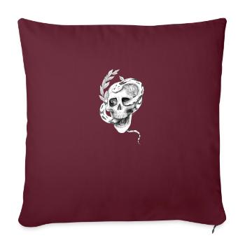 Crâne de serpent - Housse de coussin décorative 45 x 45 cm - bordeaux - Devant