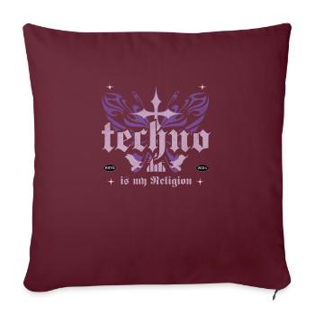 La techno est mon papillon religieux - Housse de coussin décorative 45 x 45 cm - bordeaux - Devant
