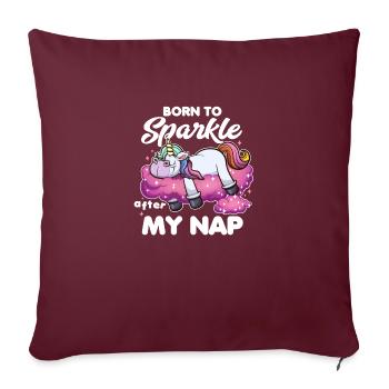 Né pour Sparkle Licorne de dessin animé - Housse de coussin décorative 45 x 45 cm - bordeaux - Devant
