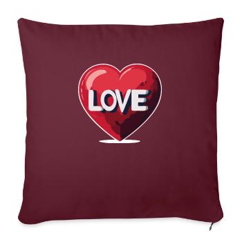 Message d’amour sincère - Housse de coussin décorative 45 x 45 cm - bordeaux - Devant