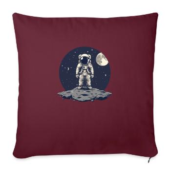 Astronaut Frontal Asteroid Mond Hintergrund - Sofakissenbezug 45 x 45 cm - Burgunderrot - Vorne