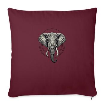 Tête d'Éléphant - Housse de coussin décorative 45 x 45 cm - bordeaux - Devant