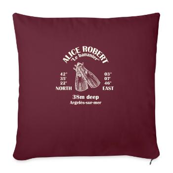J'peux pas, j'ai plongée sur l'épave de l'Alice-Ro - Housse de coussin décorative 45 x 45 cm - bordeaux - Devant