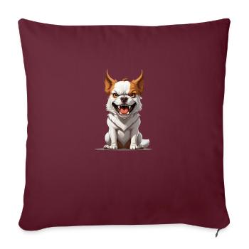 Chien maléfique - Housse de coussin décorative 45 x 45 cm - bordeaux - Devant