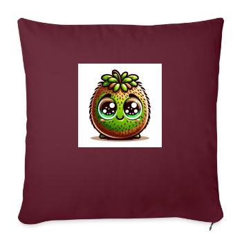 freundliche Kiwi - Sofakissenbezug 45 x 45 cm - Burgunderrot - Vorne