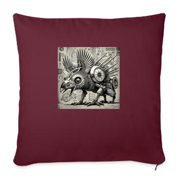 phoenix Style cyborg steampunk cyberpunk - Housse de coussin décorative 45 x 45 cm - bordeaux - Devant