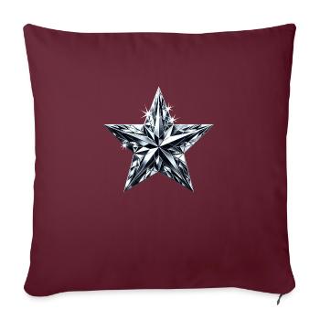 Étoile brillante de diamant - Housse de coussin décorative 45 x 45 cm - bordeaux - Devant