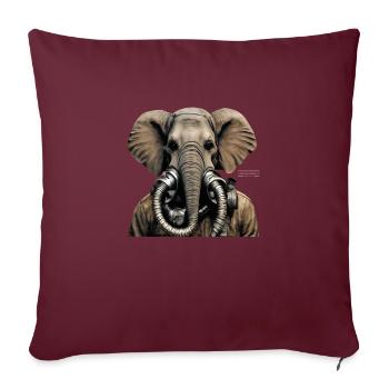 Elefant - Sofakissenbezug 45 x 45 cm - Burgunderrot - Vorne