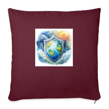 Klimaschutz - Sofakissenbezug 45 x 45 cm - Burgunderrot - Vorne
