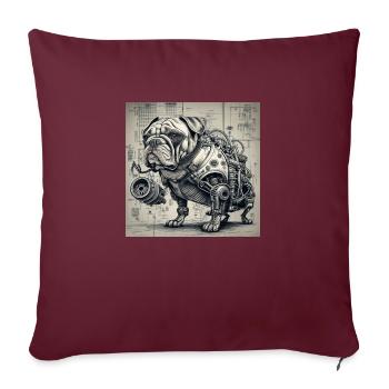 dog Style cyborg steampunk cyberpunk biomec - Housse de coussin décorative 45 x 45 cm - bordeaux - Devant