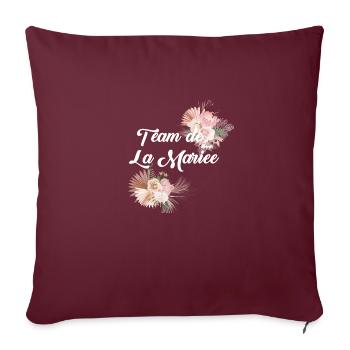 Team de La mariée floral-idée cadeau Evjf - Housse de coussin décorative 45 x 45 cm - bordeaux - Devant