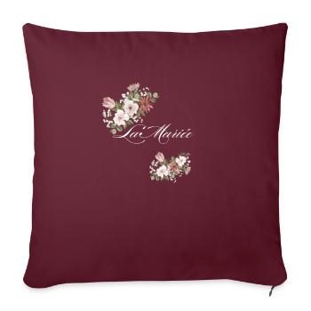 La mariée floral-idée cadeau Evjf - Housse de coussin décorative 45 x 45 cm - bordeaux - Devant