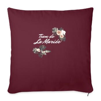 Team de La mariée floral tropical-idée cadeau Evjf - Housse de coussin décorative 45 x 45 cm - bordeaux - Devant
