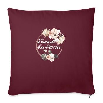 Team de La mariée floral tropical-idée cadeau Evjf - Housse de coussin décorative 45 x 45 cm - bordeaux - Devant