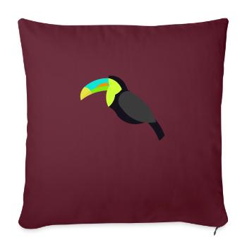 Toucan - Housse de coussin décorative 45 x 45 cm - bordeaux - Devant
