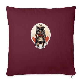 Guerrier samouraï japonais - Housse de coussin décorative 45 x 45 cm - bordeaux - Devant
