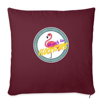 Flamingo - lets party like Flockstars - Sofakissenbezug 45 x 45 cm - Burgunderrot - Vorne