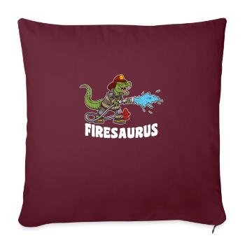 Firesaurus Dinosaure Pompier Dessin animé - Housse de coussin décorative 45 x 45 cm - bordeaux - Devant