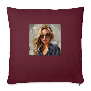 Blond - Housse de coussin décorative 45 x 45 cm - bordeaux - Devant